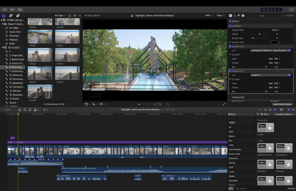 Wedding video post production in DaVinci Resolve