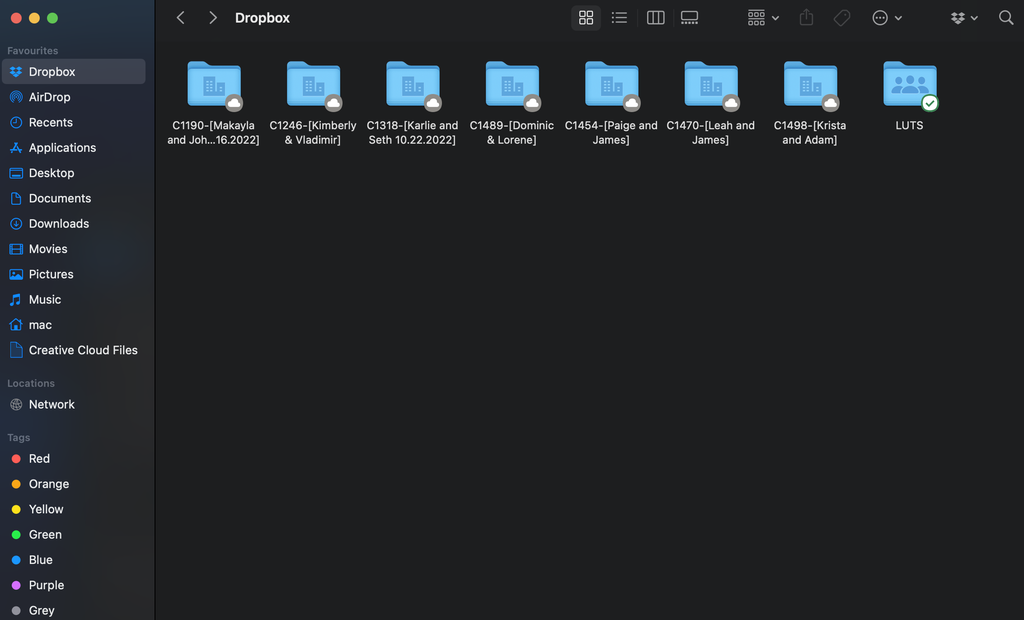 Upload folders to Dropbox on MacOS