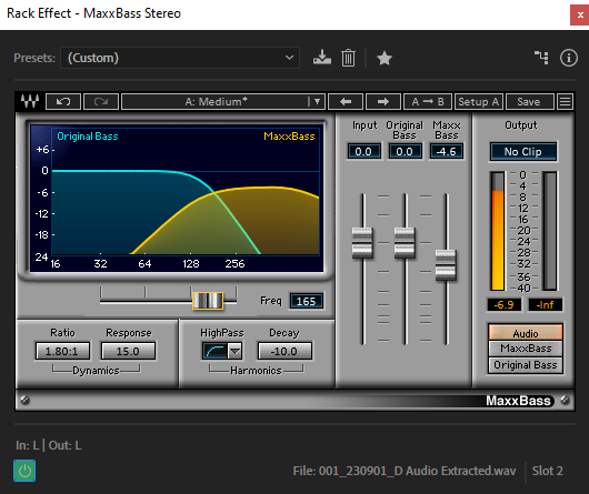 Waves MaxBass plugin