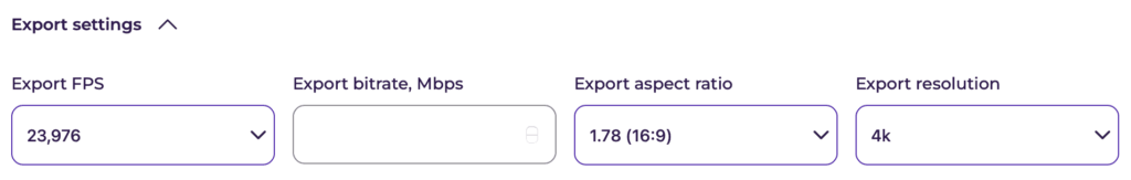 Export Settings