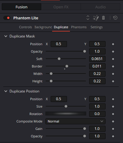 Duplicate Position Settings