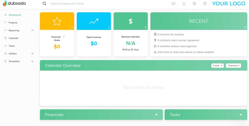 dubsado dashboard