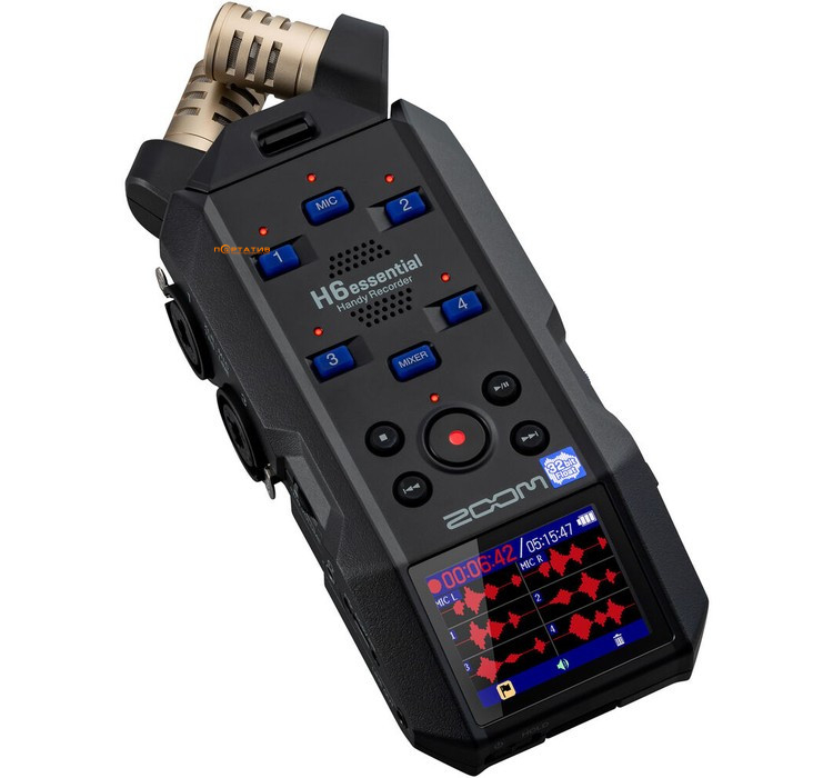 Zoom H6essential 32-bit float handheld audio recorder with X/Y microphone capsule
